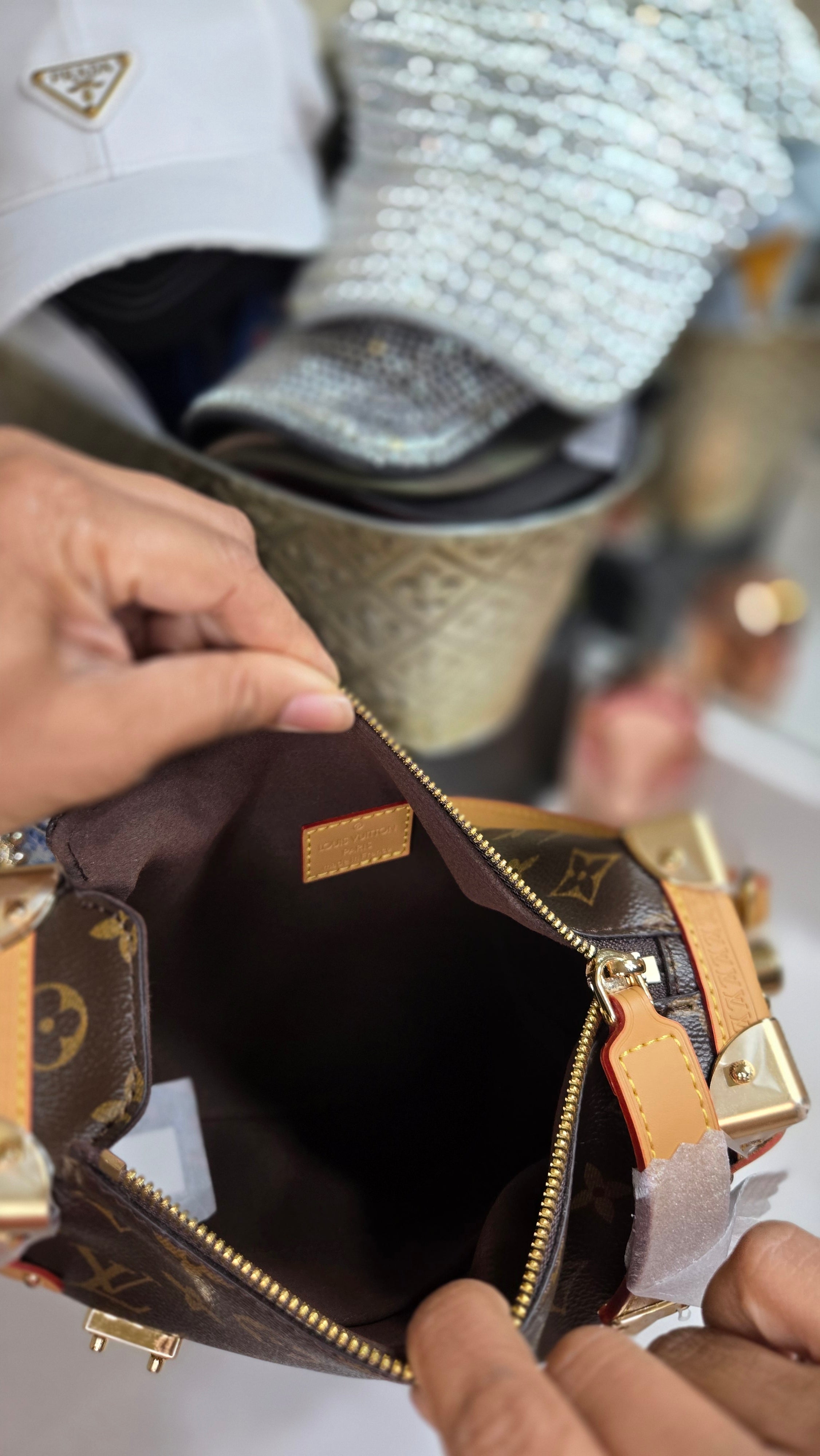 Luxury-Inspired Trunk-Style Top-Handle Bag | Coated Canvas with Leather Trim