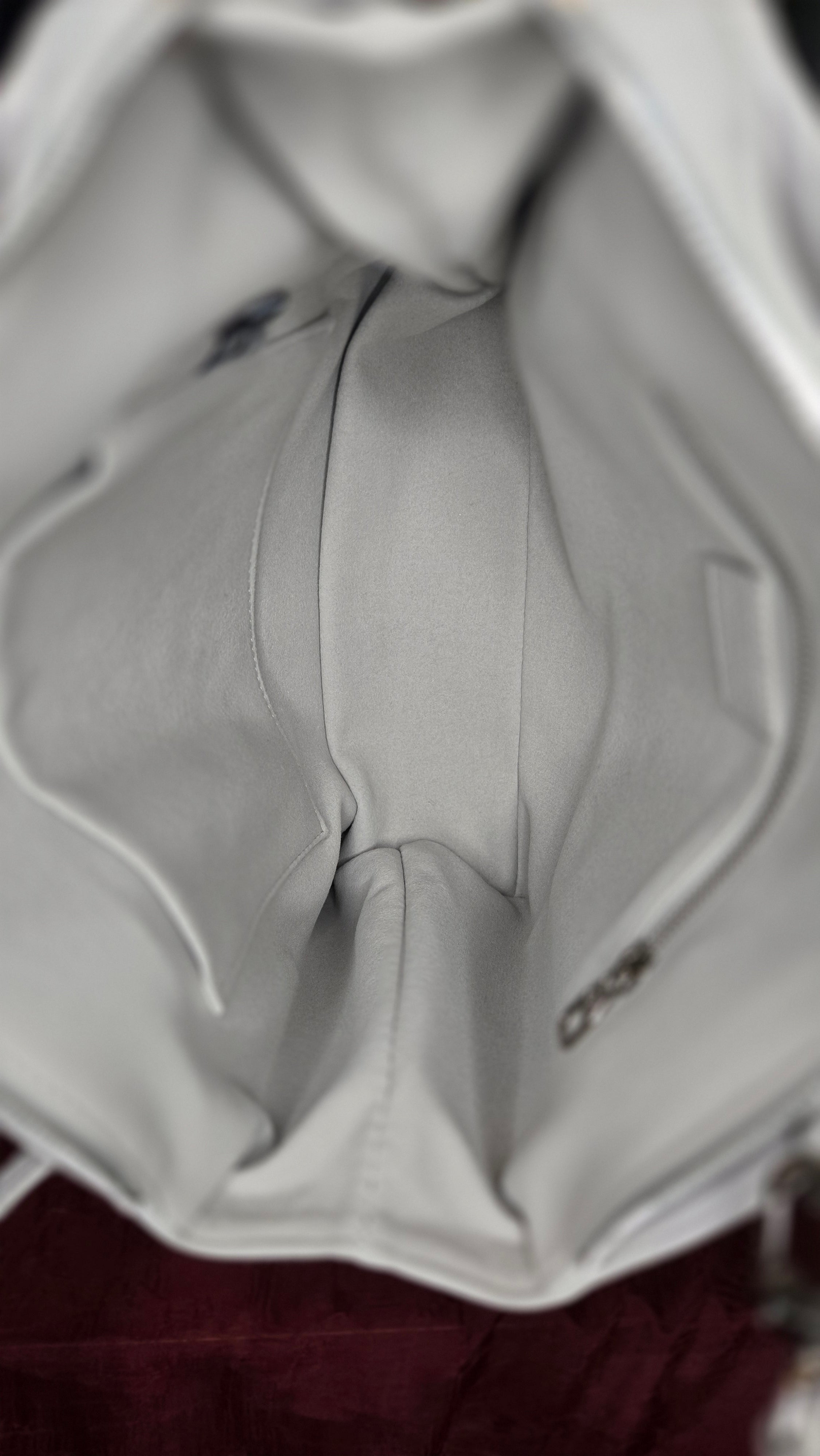 Light Grey Genuine Leather Embossed Mini Top-Handle Bag