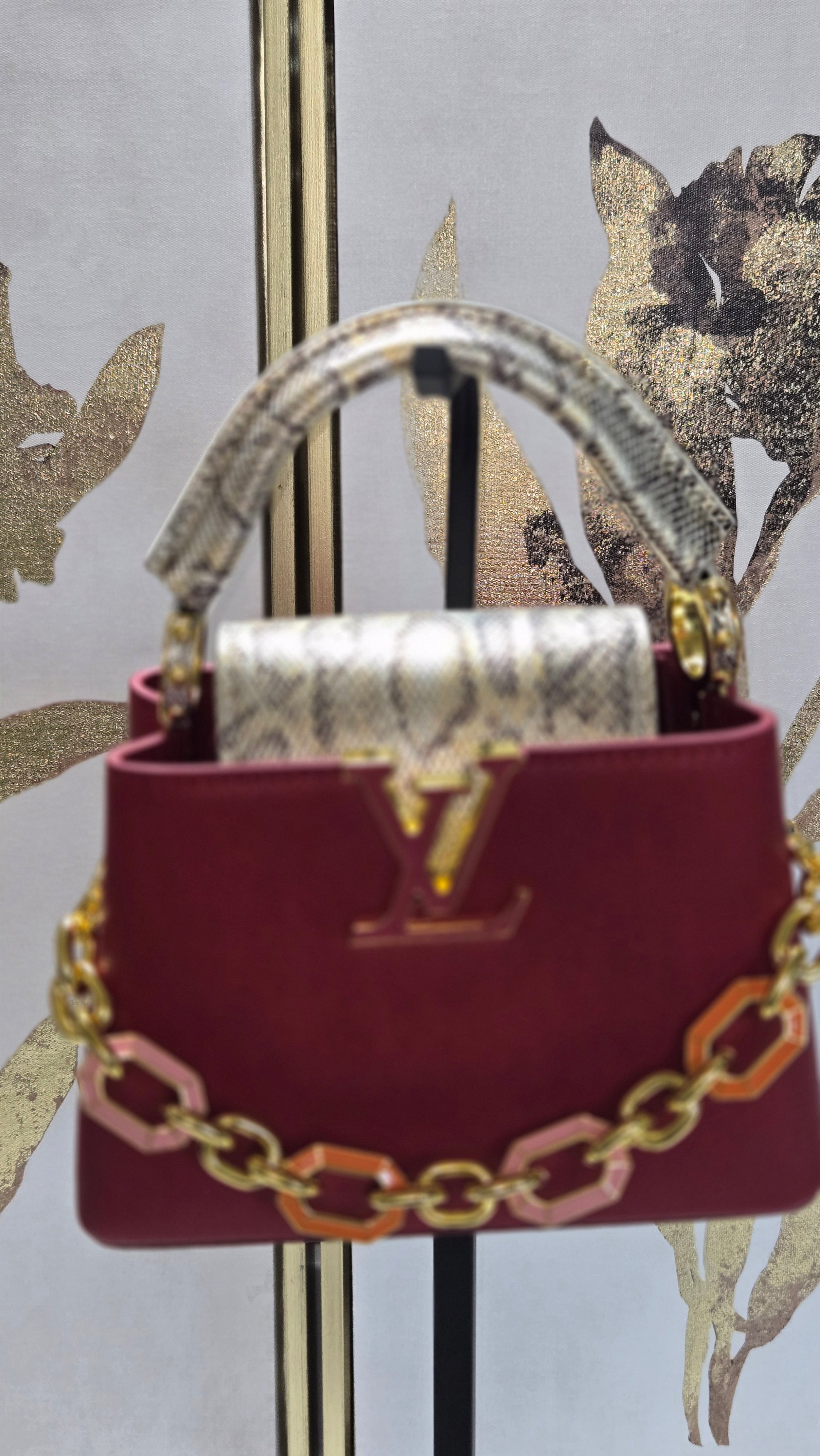 Mini Structured Top-Handle Bag | Pebbled Leather with Embossed Handle