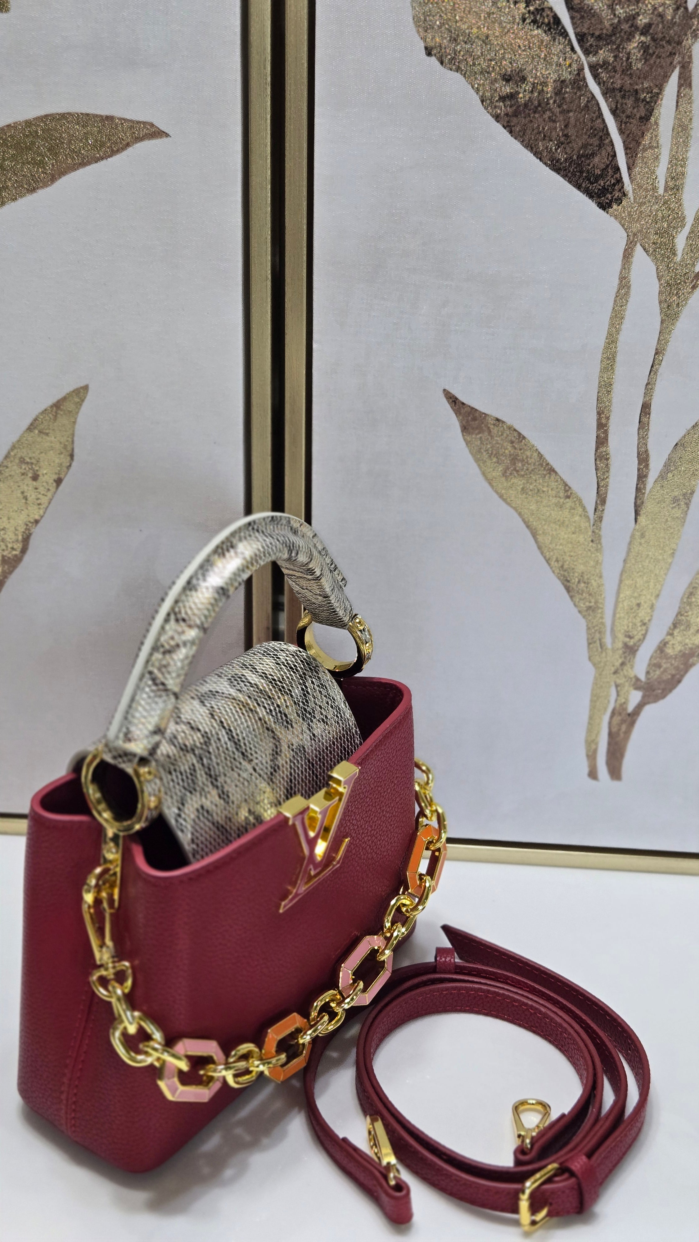 Mini Structured Top-Handle Bag | Pebbled Leather with Embossed Handle