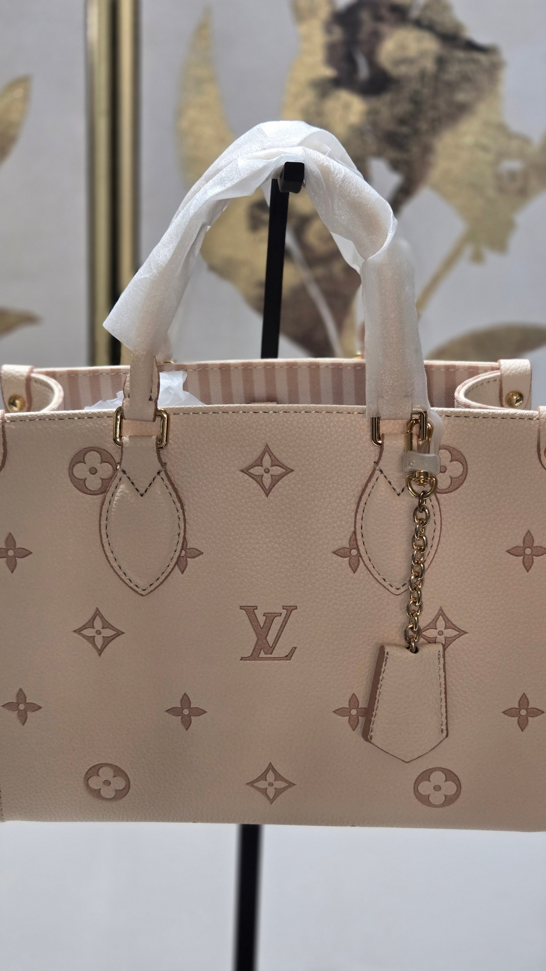 Monogram Mini Tote – Cream & Blush Luxury-Inspired