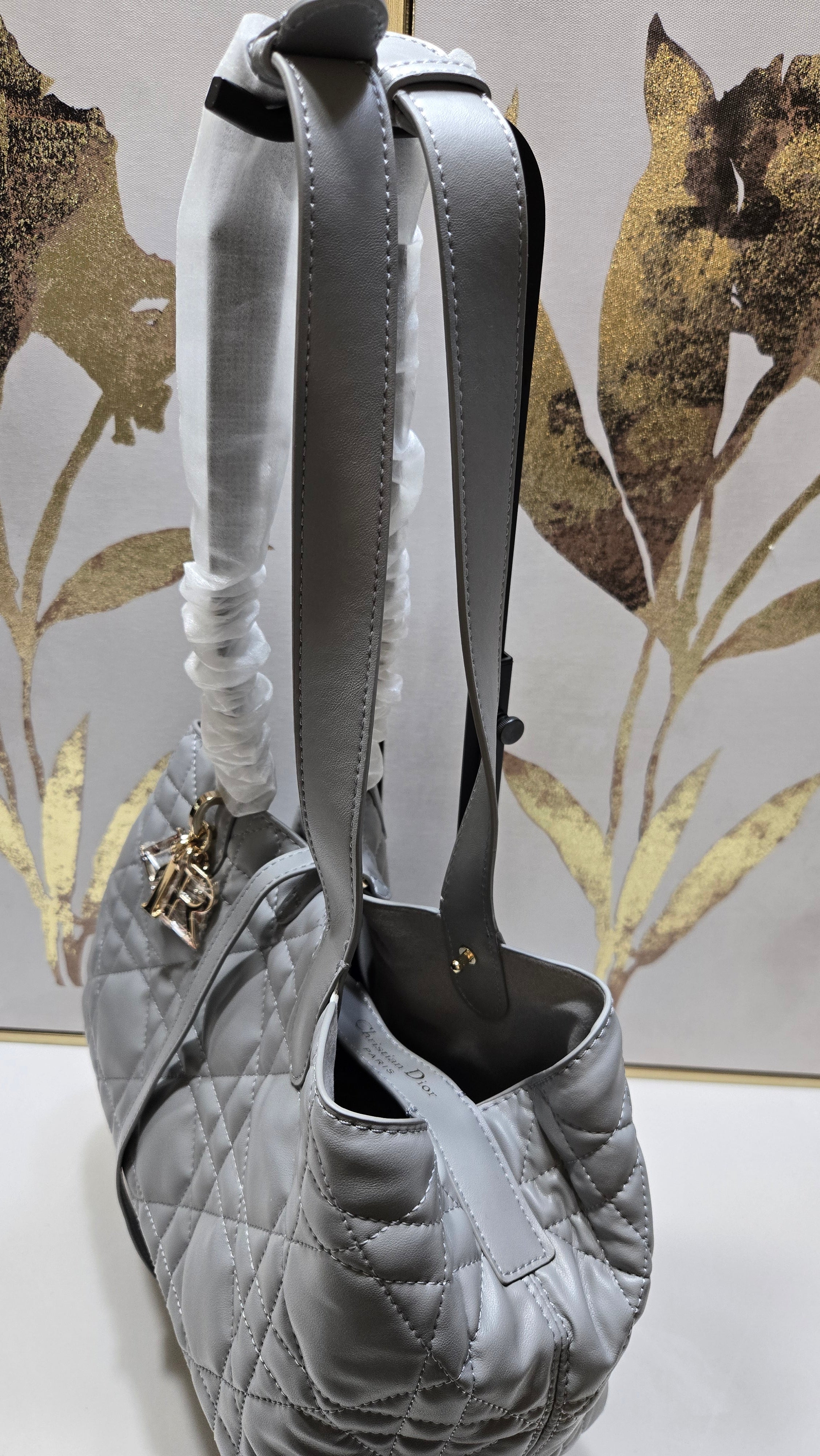 Quilted Luxe Tote Bag with Matching Zip Pouch