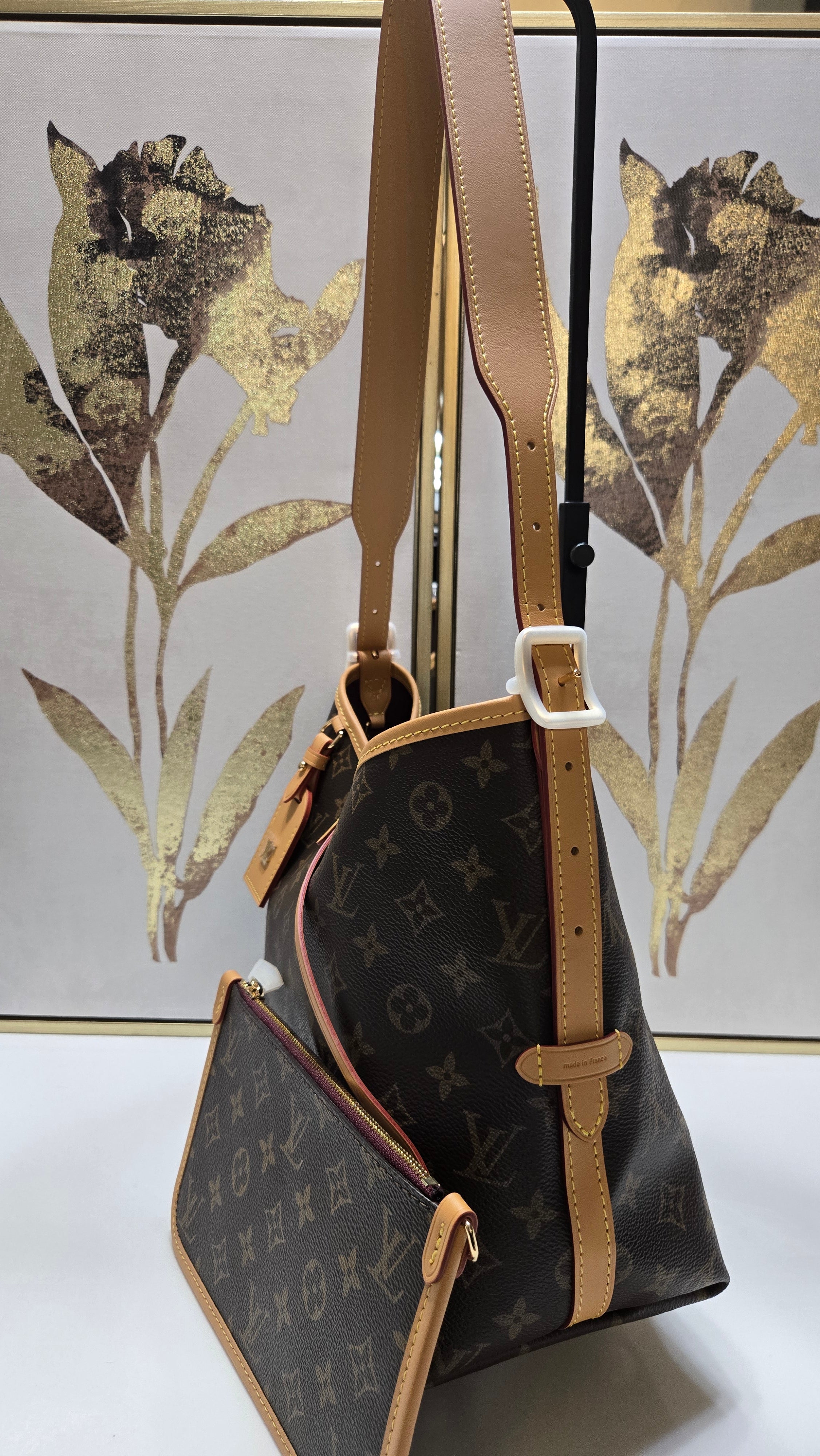 Monogram Luxe Shoulder Tote with Matching Zip Pouch