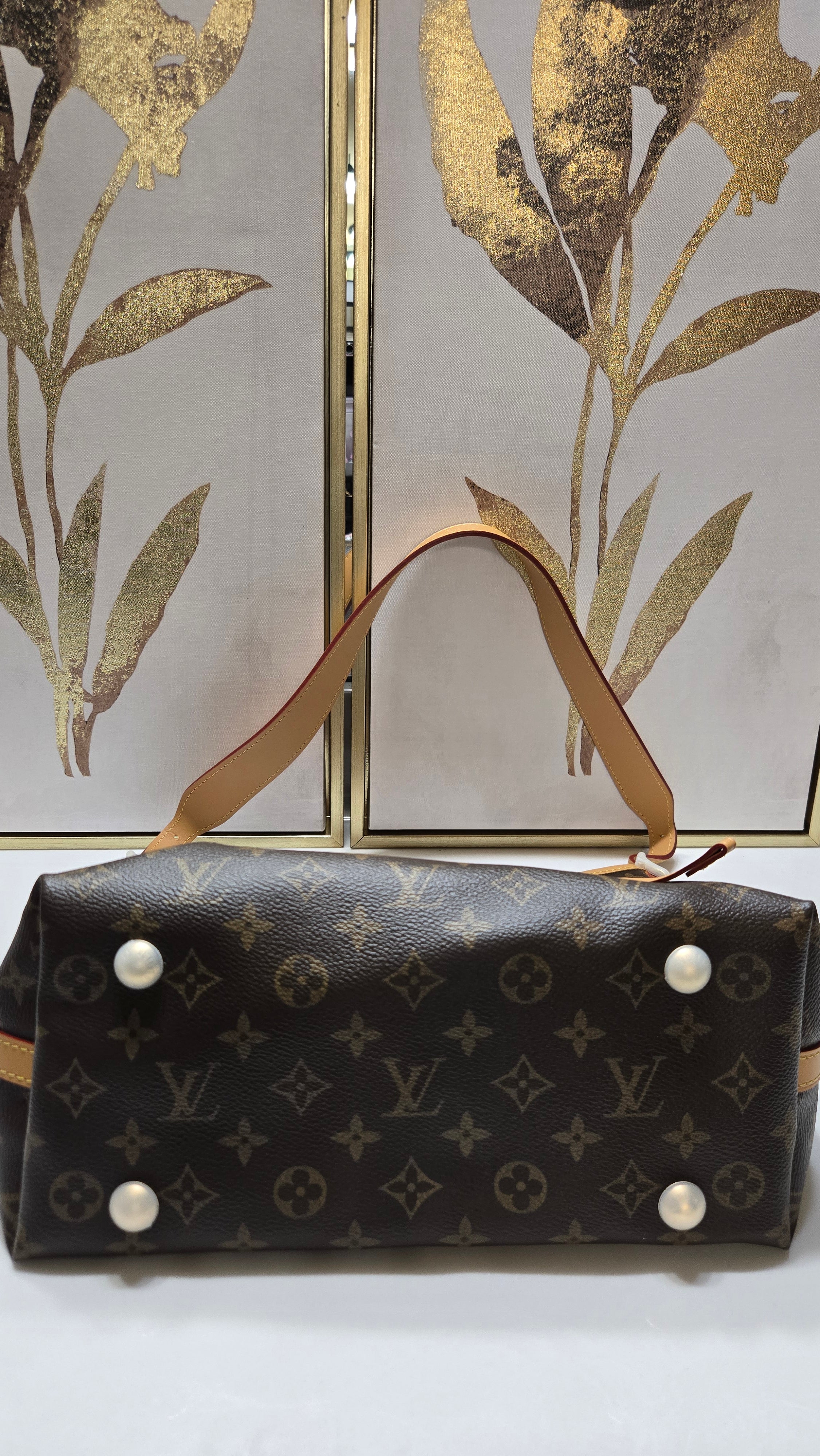 Monogram Luxe Shoulder Tote with Matching Zip Pouch