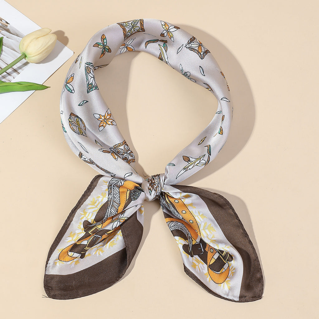 Vintage Belt  Feather Pattern Square Scarf