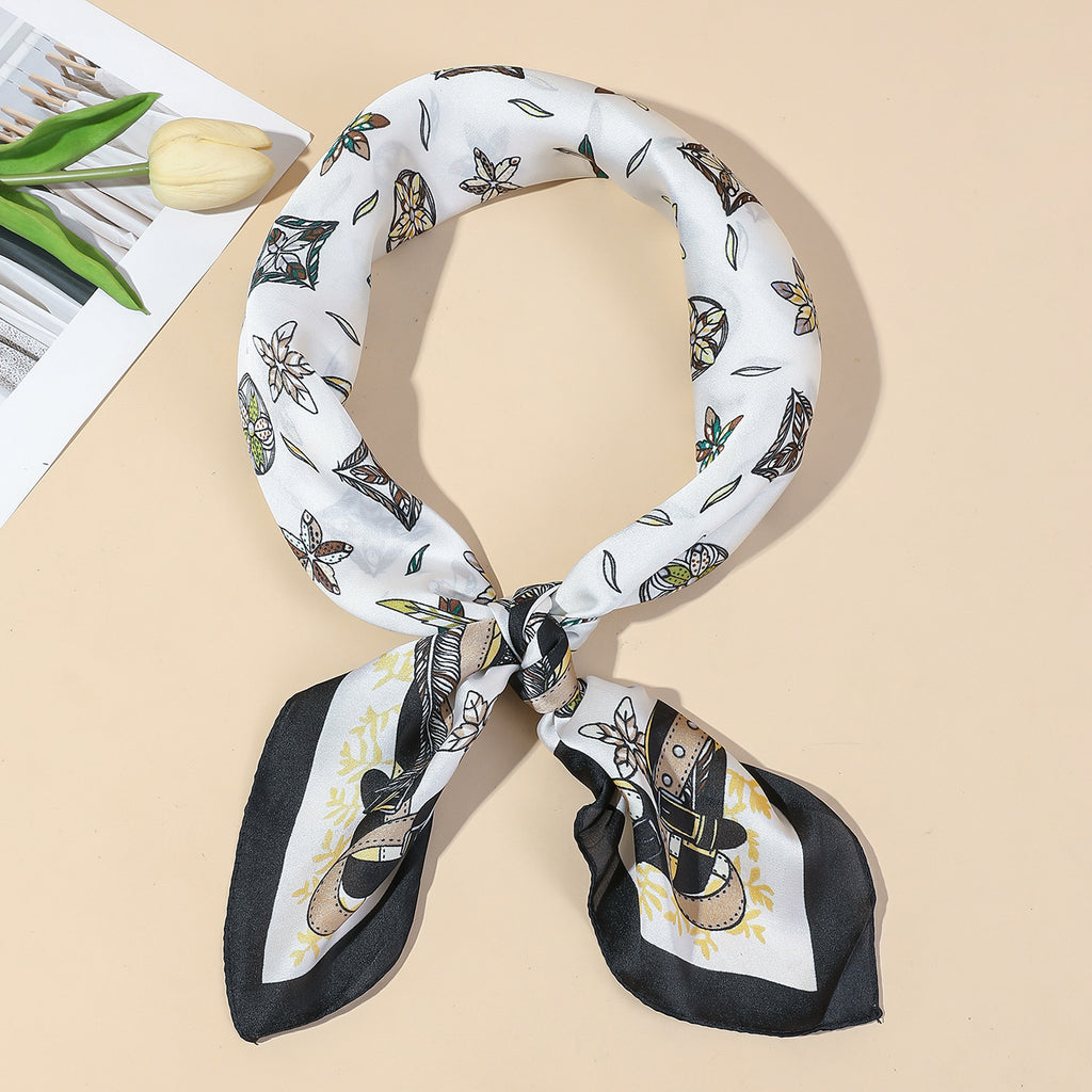 Vintage Belt  Feather Pattern Square Scarf