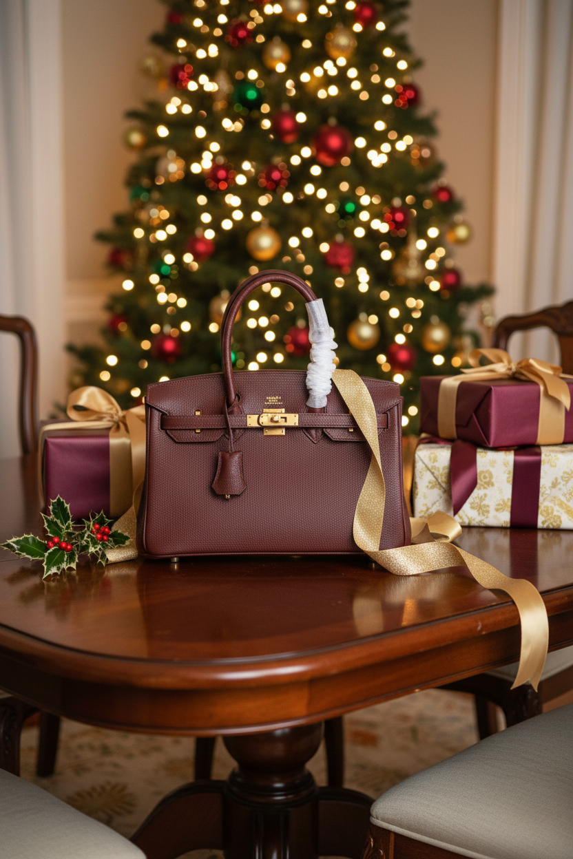 Premium Structured Leather Satchel – Top Handle Bag with Gold Hardware